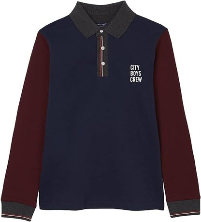 Camiseta Polo Combinado Manga Larga para chico NUKUTAVAKE Ref. 7147/79 Marino