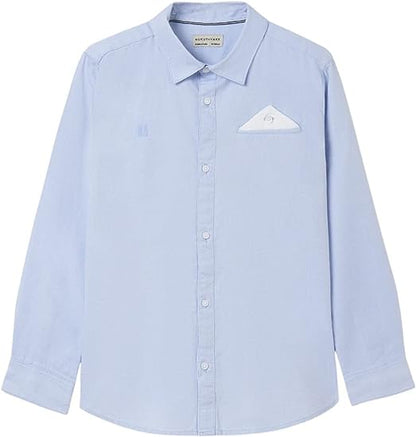 Camisa Stand Up Lino para chico NUKUTAVAKE Ref. 6115/43 Celeste