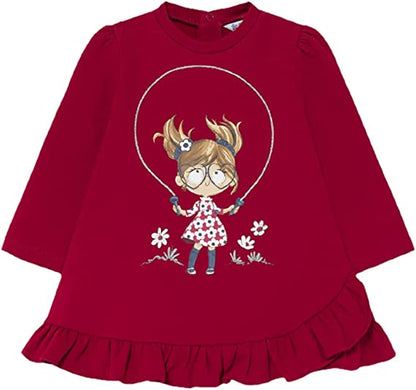Vestido Felpa muñeca Bebe niña Sku 2913 Color Frambuesa