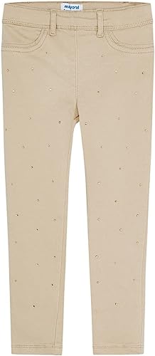 Pantalón Niña Tachuelas Brillantes Sku 4737 Color Camel