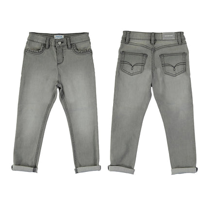 Pantalón Mezclilla Niña Sku 527 Color Gris Claro