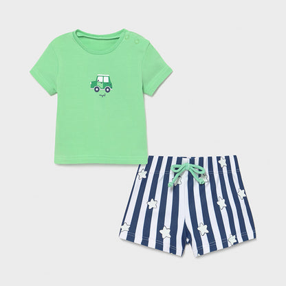 Conjunto Baño camiseta para bebé niño MODELO 1652 Color 15 Menta