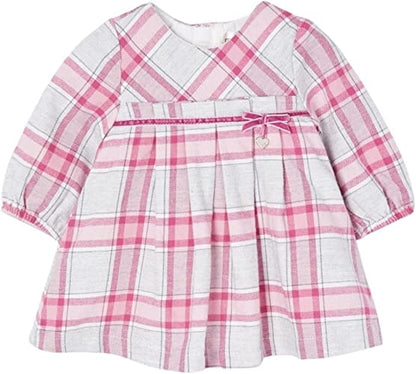 Vestido a cuadros para bebés y niñas Sku 2809,Color Rosa