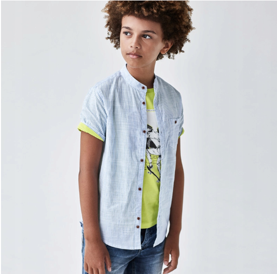 Camisa Rayas Sku 6113 Color Celeste