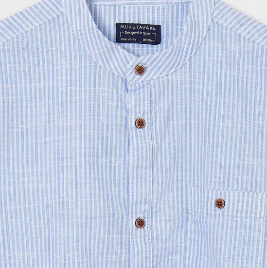Camisa Rayas Sku 6113 Color Celeste