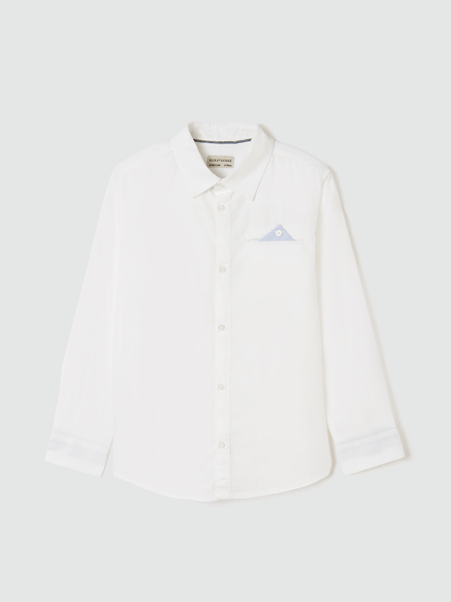 Camisa Stand Up Lino para chico NUKUTAVAKE Ref. 6115/42 Blanco