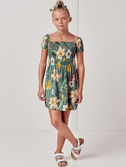 Vestido Estampado Nido Abeja Conjunto 2 pz Sku 6967/4 Pino