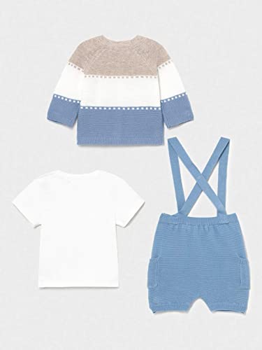 Conjunto Tricot 3 piezas para bebé niño MAYORAL MODELO 1202 Color 45 Celeste