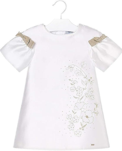 Vestido Estampado de Flores para niña Sku 3908  Color Blanco