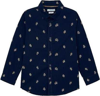Camisa Ml Estampada Sku 4141 Color 33 Azul