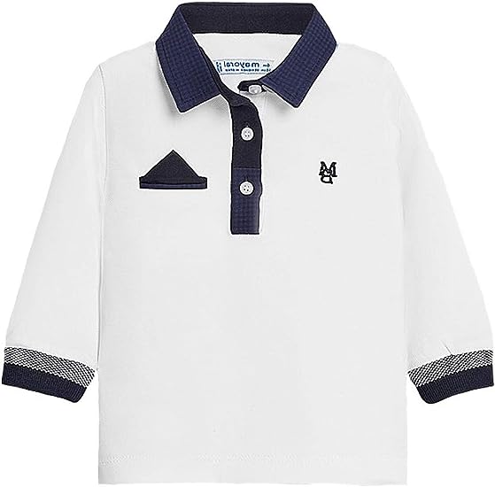 Polo Manga Larga para bebé niño Sku 121 Color 29 Blanco