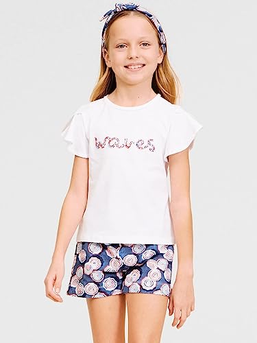 Conjunto 3 Piezas Short Diadema Blusa para chica MAYORAL Ref. 6233/21 Indigo