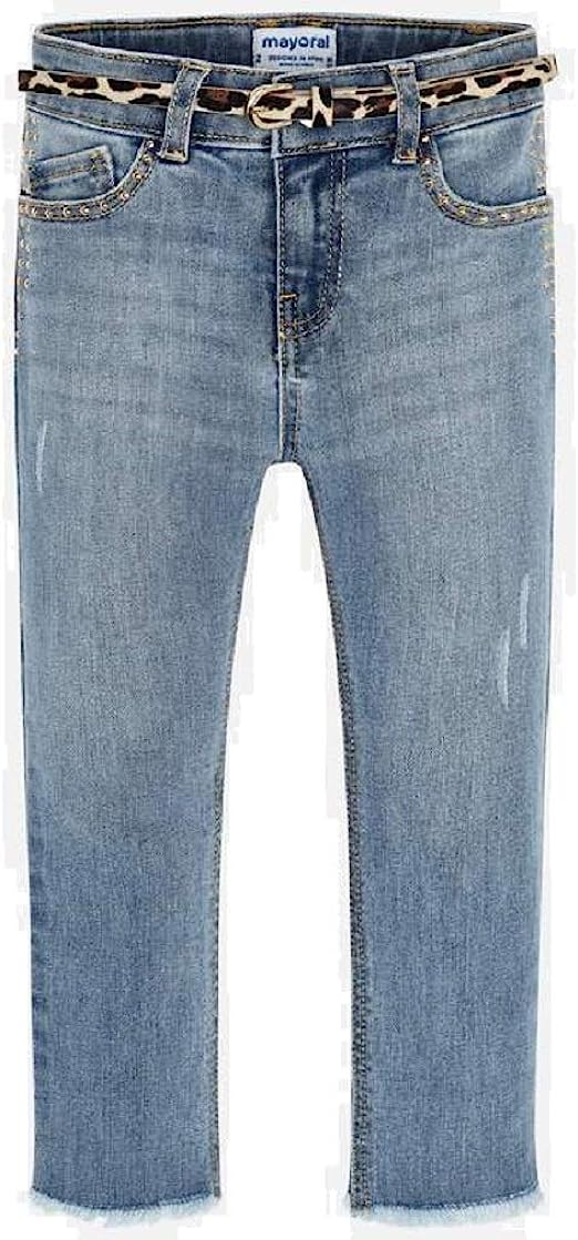 Pantalón Tachuelas Cinturon Niña Conjunto 2 Pz SKU 3542 Color Bleached