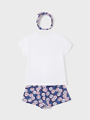 Conjunto 3 Piezas Short Diadema Blusa para chica MAYORAL Ref. 6233/21 Indigo