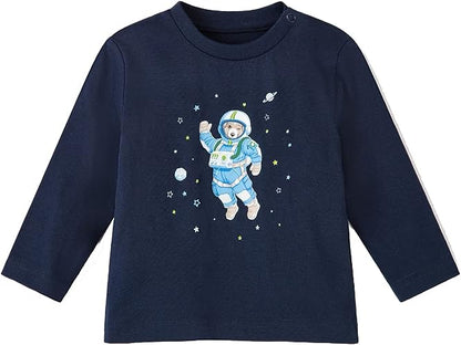 Playera perro astronauta Sku 2076 Color Azul