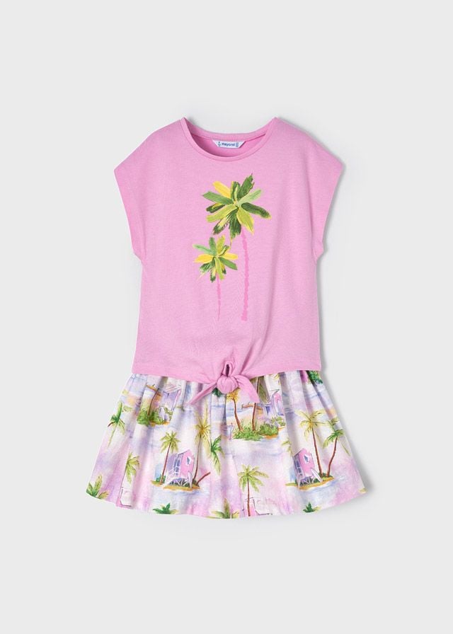 Conjunto 2 Piezas Falda Estampada Y Blusa Sku 3955 Color 25 Malva