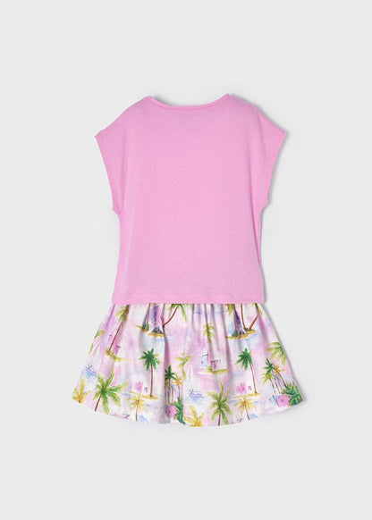 Conjunto 2 Piezas Falda Estampada Y Blusa Sku 3955 Color 25 Malva