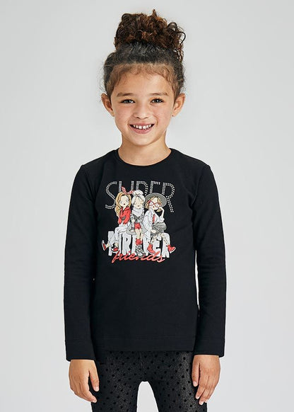 Camiseta Niña Manga larga  SKU 4014 Color Negro