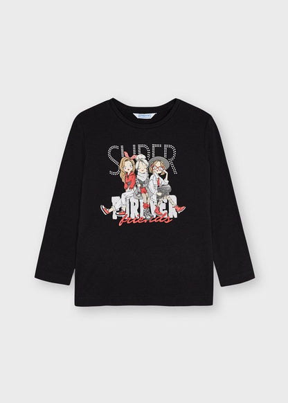 Camiseta Niña Manga larga  SKU 4014 Color Negro