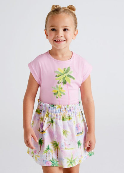 Conjunto 2 Piezas Falda Estampada Y Blusa Sku 3955 Color 25 Malva