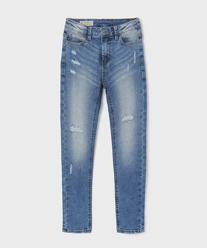 Pantalón Denim Rotos Sku 6566 Color Medio