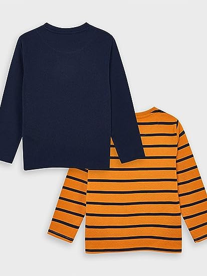 Conjunto 2 Pz Camiseta Rayas Sku 4043 Color Cheddar