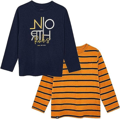 Conjunto 2 Pz Camiseta Rayas Sku 4043 Color Cheddar