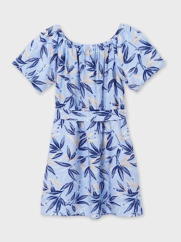 Vestido Estampado Hojas Sku  6922 Color Cielo