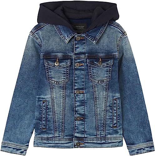 Cazadora Denim Capucha Sku 6406 Color Medio