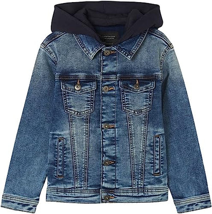 Cazadora Denim Capucha Sku 6406 Color Medio