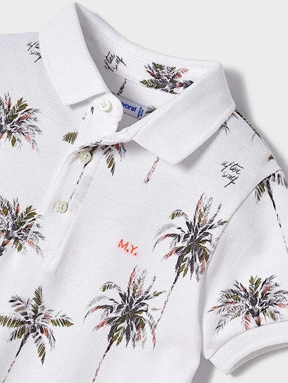 Camisa Polo Estampado Sku 3102 Color 44 Blanco