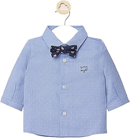 Camisa y Moño para bebé niño Conjunto 2 Pz MAYORAL Ref. 10/2119/32 Celeste