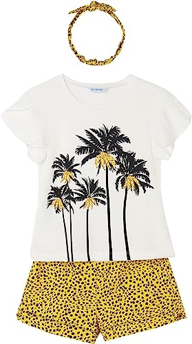 Conjunto 3 Piezas Short Diadema Blusa para chica MAYORAL Ref. 6233/ Amarillo
