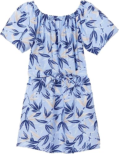 Vestido Estampado Hojas Sku  6922 Color Cielo