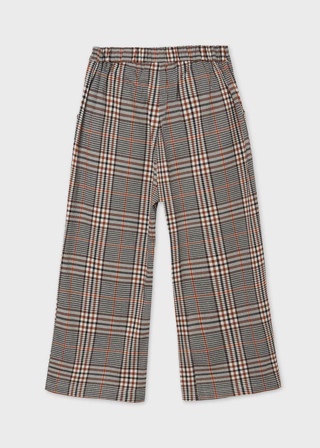 Pantalón Cropped Cuadros SKU 7564 Color Teja