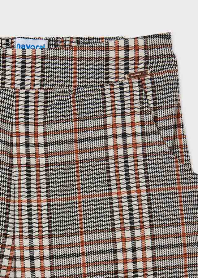 Pantalón Cropped Cuadros SKU 7564 Color Teja