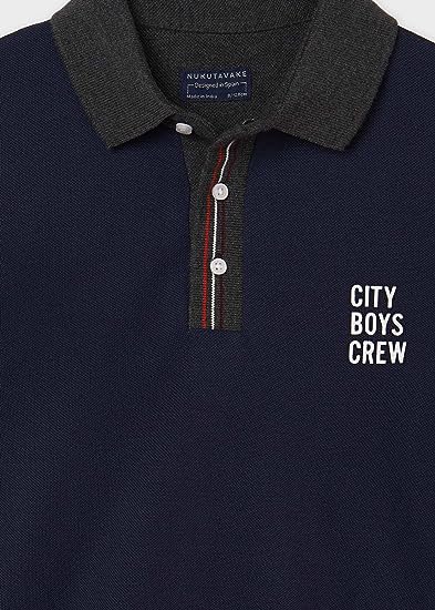Camiseta Polo Combinado Manga Larga para chico NUKUTAVAKE Ref. 7147/79 Marino