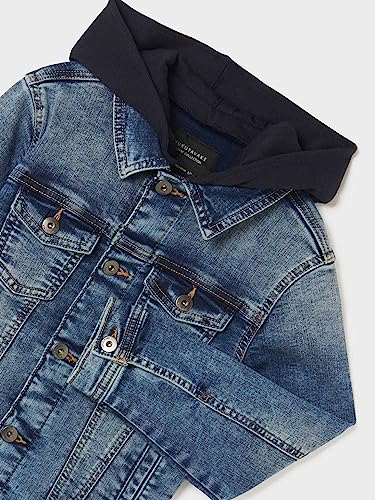 Cazadora Denim Capucha Sku 6406 Color Medio