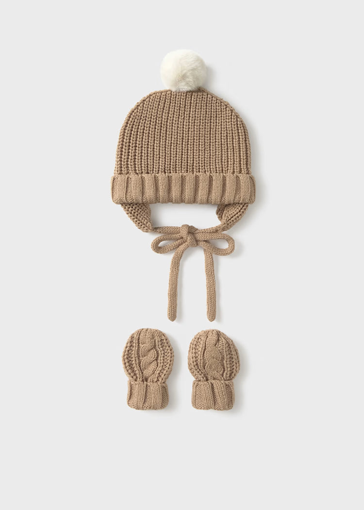 Conj. gorro manoplas tricot