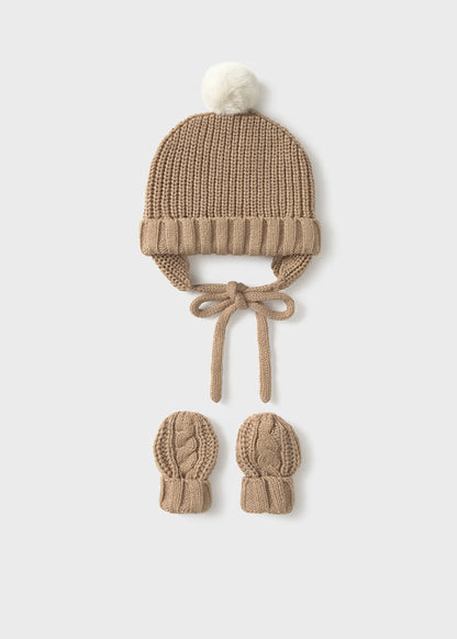 Conj. gorro manoplas tricot