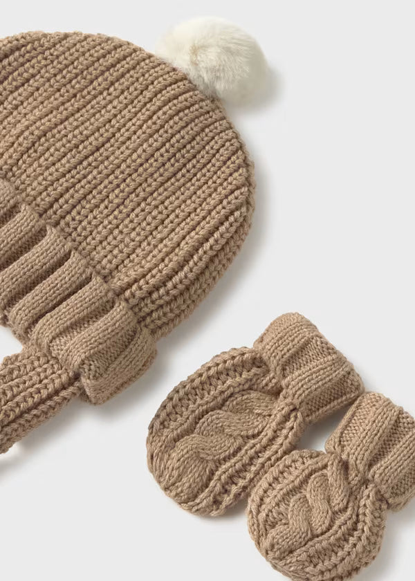 Conj. gorro manoplas tricot