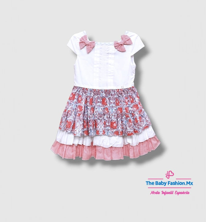 Vestido para niña DOLCE PETIT Ref. 25/2235/V 20 Blanco Rojo