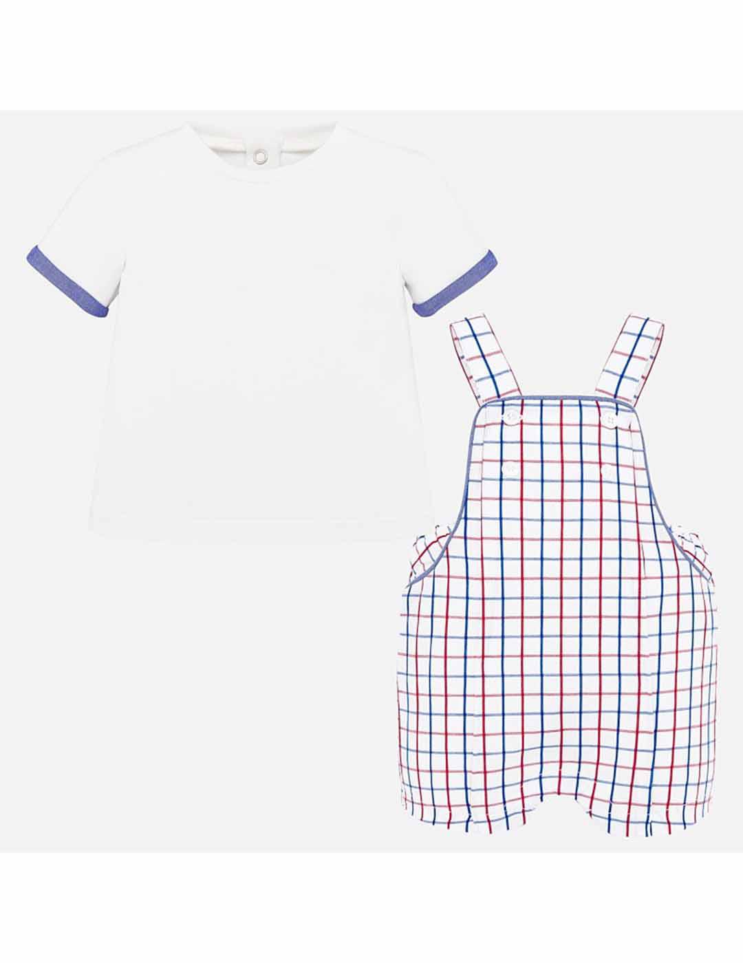 Conjunto 2 Pz Peto Y Camiseta para bebe MAYORAL Ref 1664/Crd-Cuadros