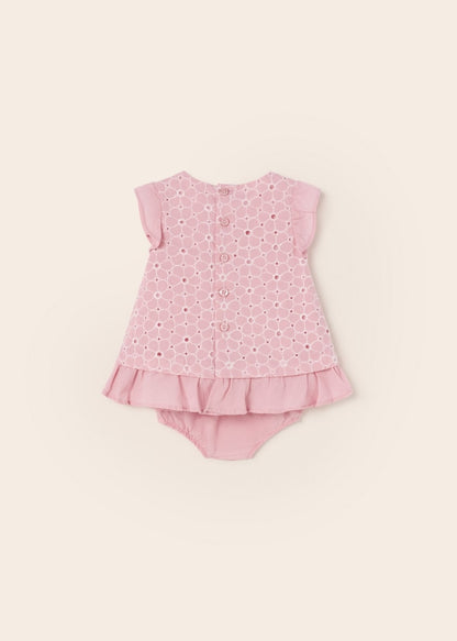 Vestido Perforado Con Cubre Pañal Sku 1818 Color Colorete