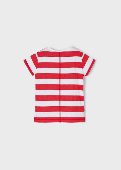 Camiseta manga corta rayas nina Sku 3045 Color Rojo