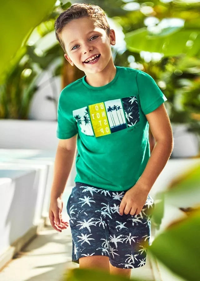 Conjunto 2 Piezas Punto Bermuda Estampada para niño MAYORAL Ref  3655/55 Trebol