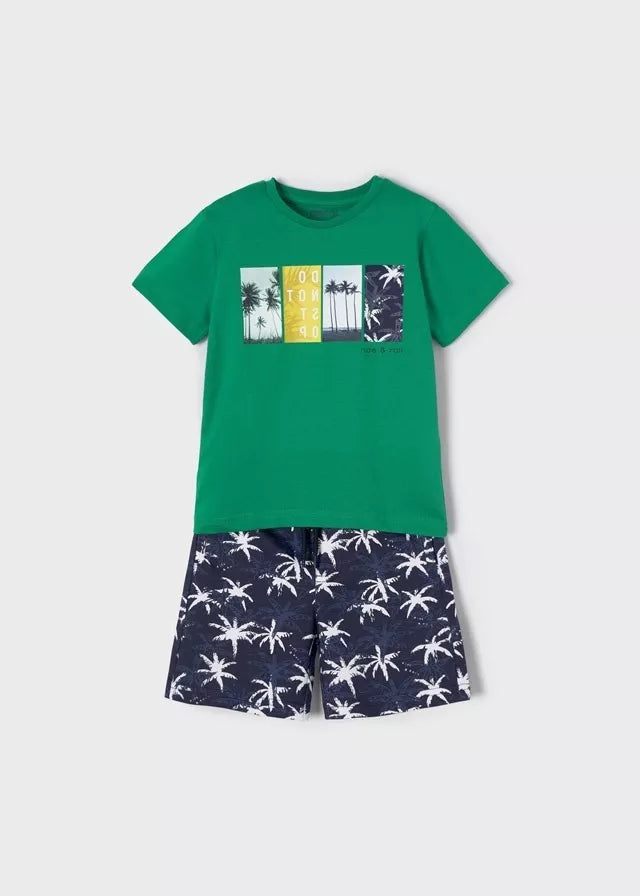 Conjunto 2 Piezas Punto Bermuda Estampada para niño MAYORAL Ref  3655/55 Trebol