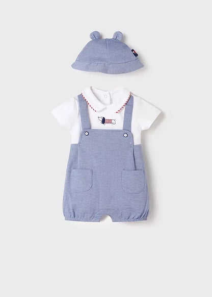 Peto Punto Con Gorro Recién Nacido Niño MAYORAL Ref 1635-59 Cielo