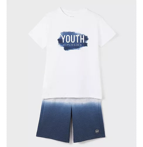 Conjunto 2 Piezas Playera Short  SKU 6637 Color 24 Blanco