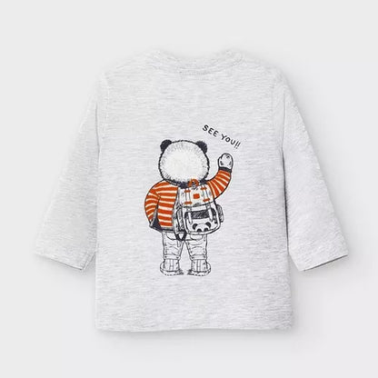 Camiseta Manga larga hello there Sku 2041 Color Gris Vig